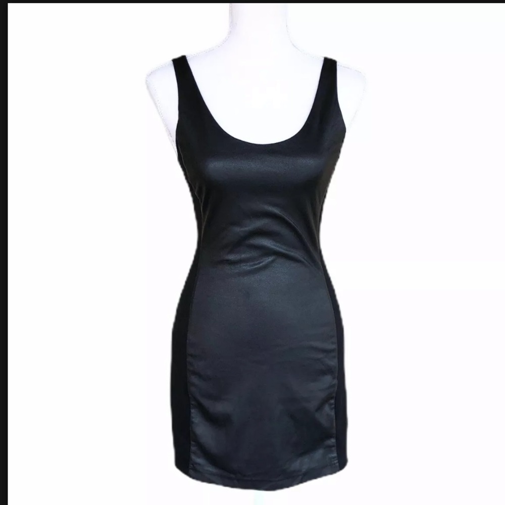Sexy* Free People Black Faux Leather Dress - Picture 2 of 7